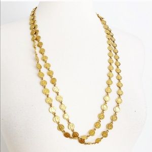 Vtg 70’s Goldette Coin layered necklace goldtone